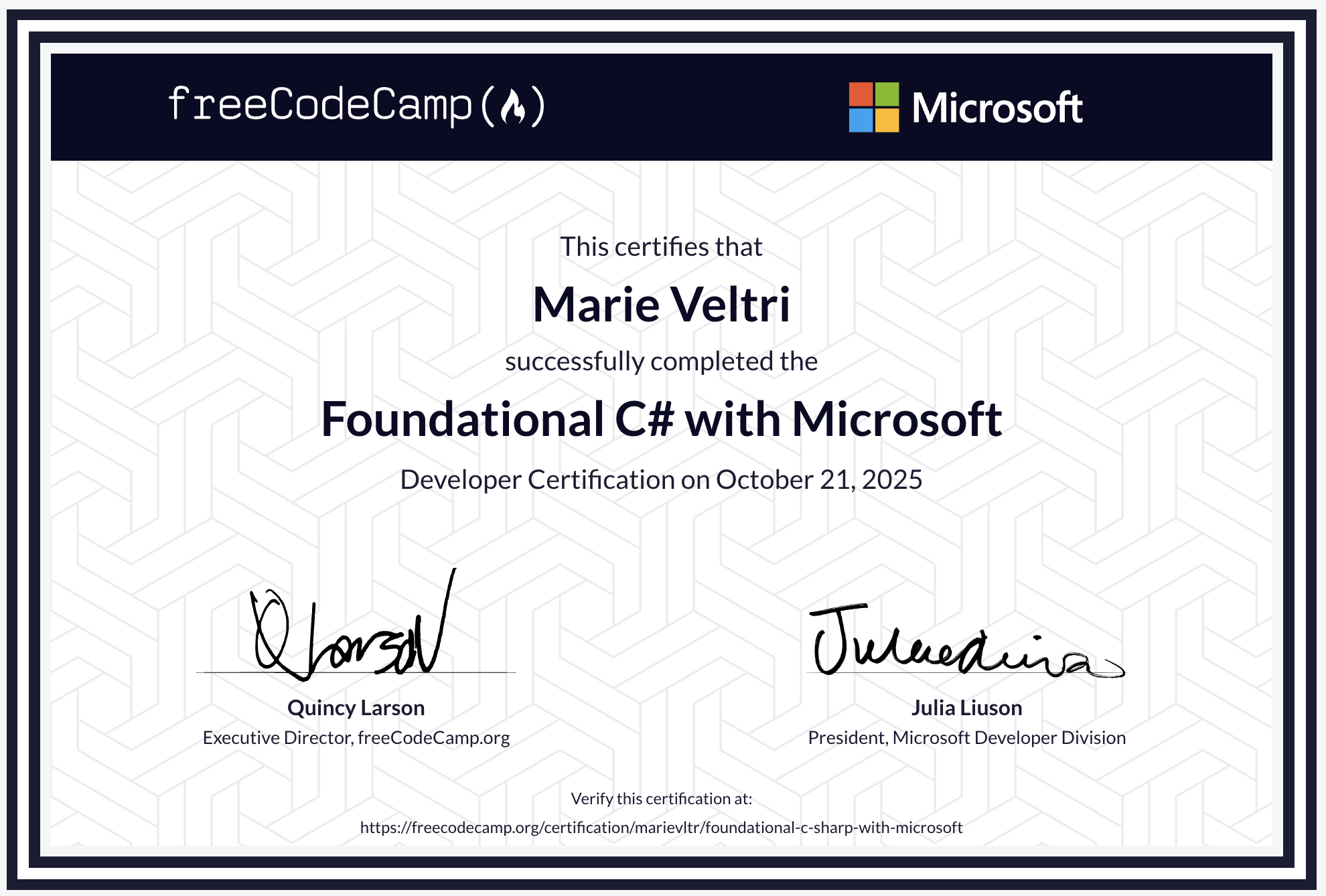 Foundational C# with Microsoft (freeCodeCamp)